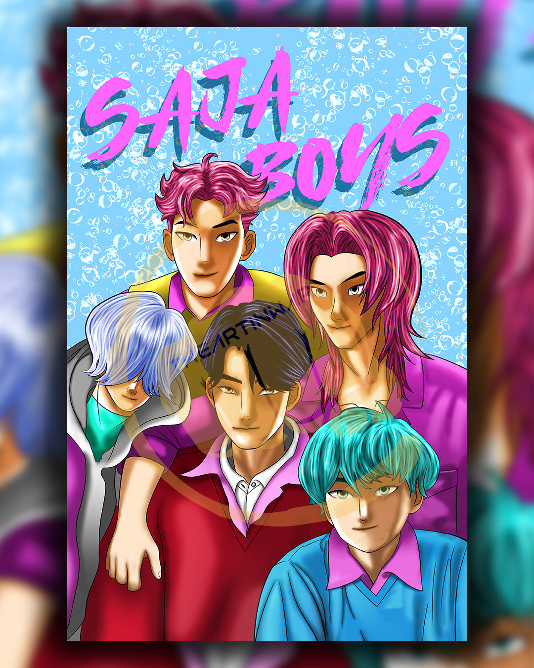 Image of Saja Boys with a blue background